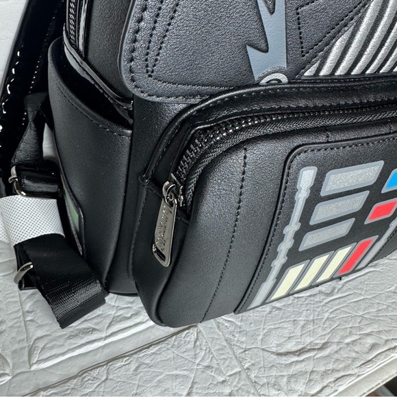 Disney Parks Loungefly Star Wars Black Darth Vader Mini Backpack Glow In TheDark main image 8